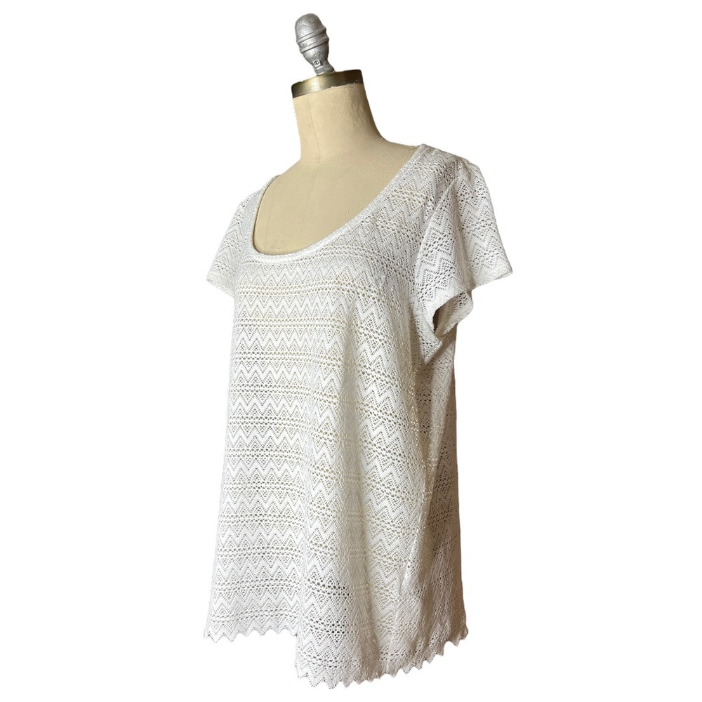 Lucky Brand Lace Boho Tee size L